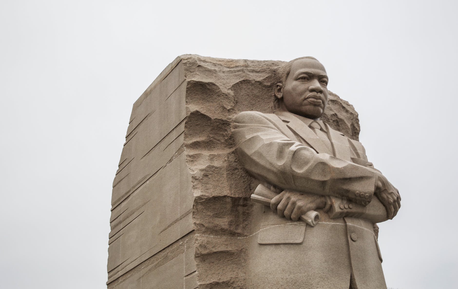 stone statue of leader of civil rights movement in washington dc